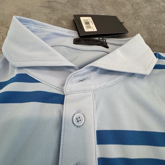 NWT G/FORE Golf Offset Stripe Tech Pique Polo Shirt Sz XXL Patriotic SKY BLUE - Picture 9 of 9